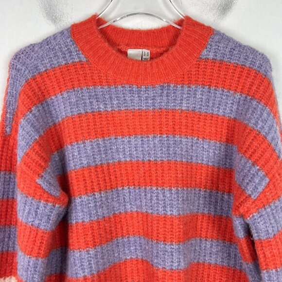 Y.A.S Jacaranda Knit Sweater Oversized Striped Wide Sleeve Size XS T2814 - Picture 3 of 11